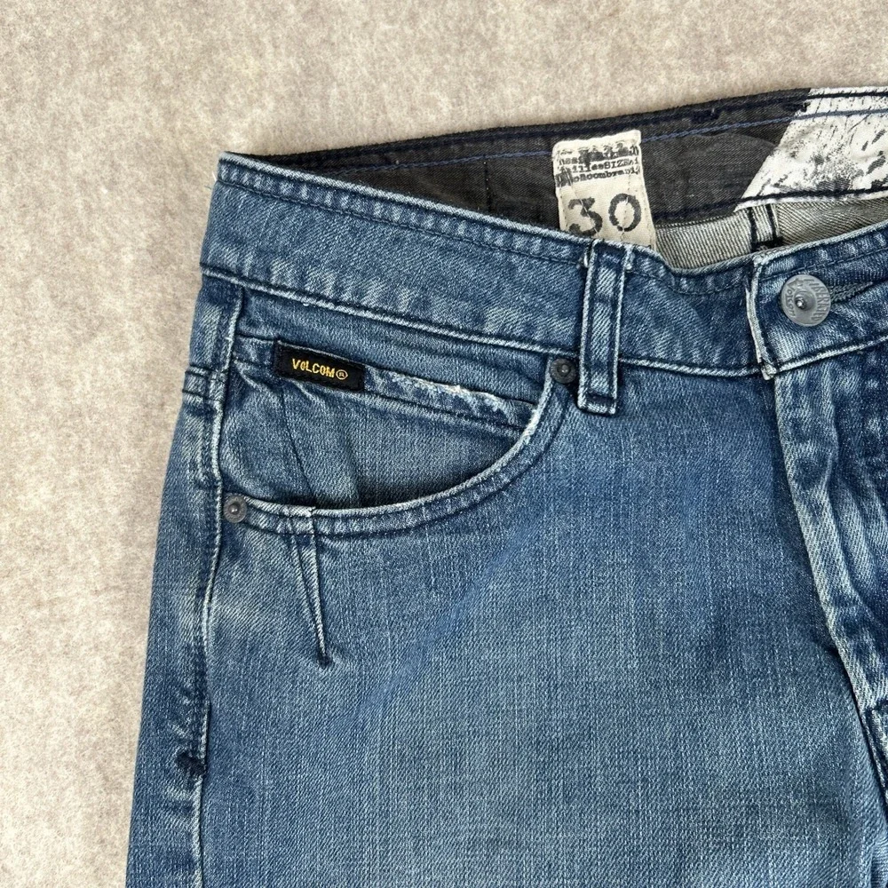 Volcom Jeans Slim Fit Dark Wash Blue Jeans Mens 30 x 30 Excellent‎ Clean